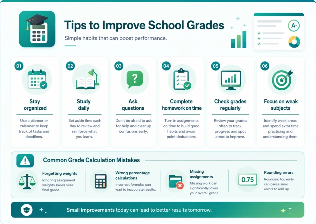 Tips to improve school grades and avoid grade calculation mistakes